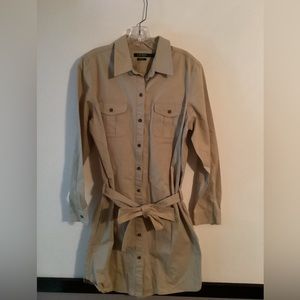 Lauren Ralph Lauren Khaki Denim Belted Dress